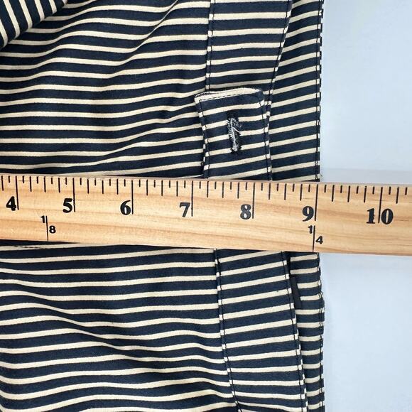 Betsy Johnson Black Label Pants 10 Pinstripe Navy Tan Vintage Work Career - Picture 12 of 14